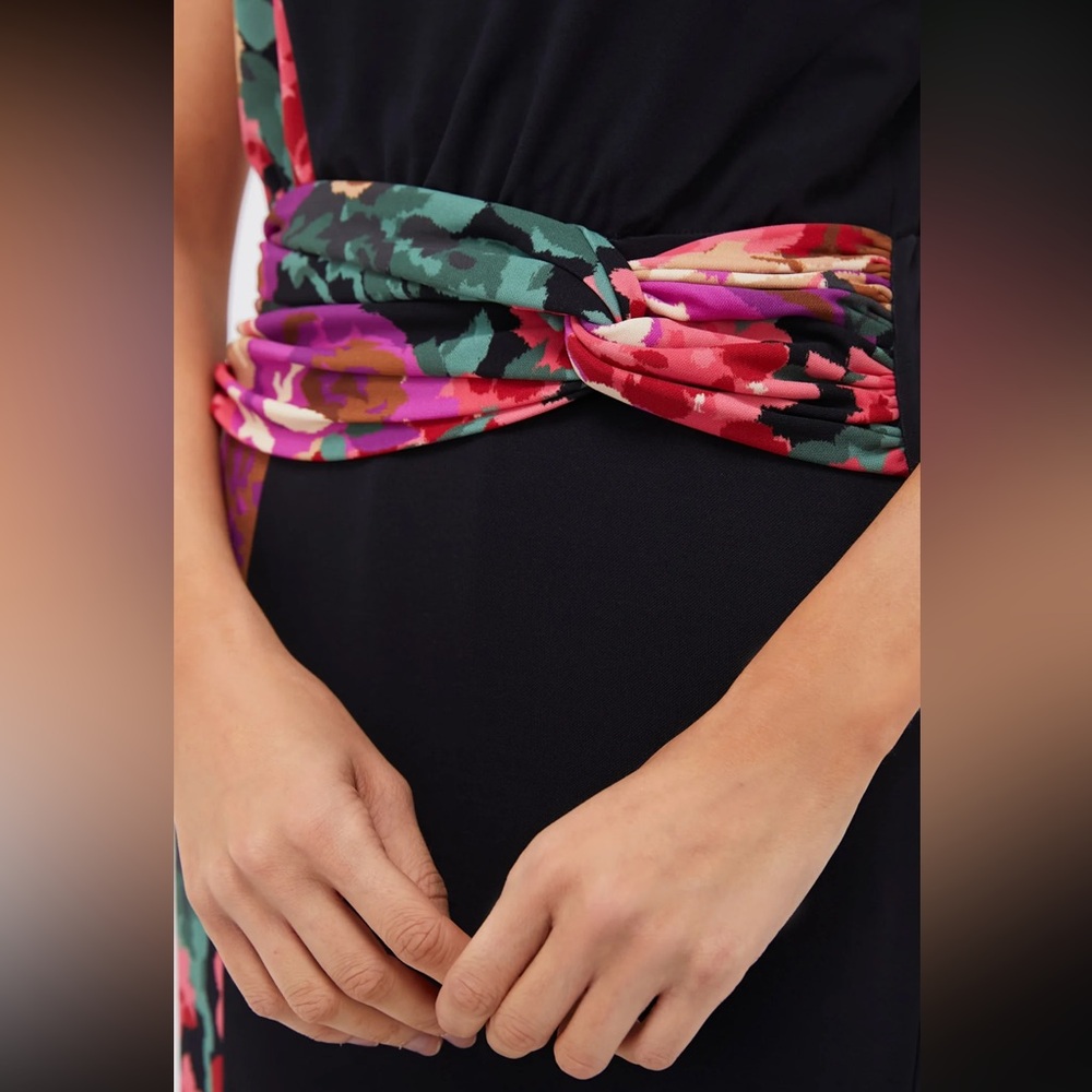 [NWT] $268 TUCKERNUCK Cleo Climbing Roses Stretch Jersey Midi Dress. Size Small - Picture 4 of 5